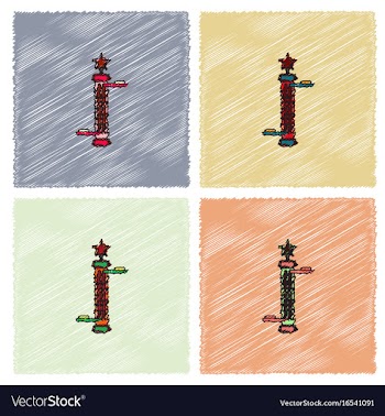 Amusement park circus attraction in hatching style vector image
