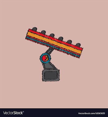 Amusement park circus attraction in hatching style vector image