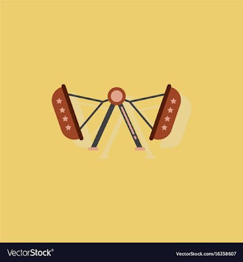 Amusement park circus attraction in sticker style vector image