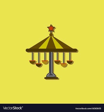 Amusement park circus attraction in sticker style vector image