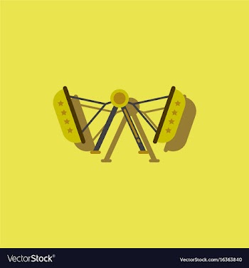 Amusement park circus attraction in sticker style vector image