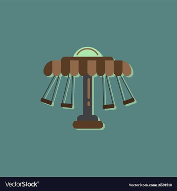 Amusement park circus attraction in sticker style vector image
