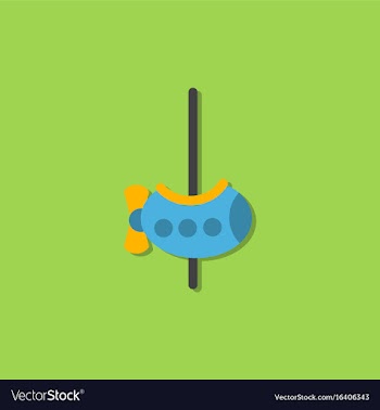 Amusement park circus attraction in sticker style vector image