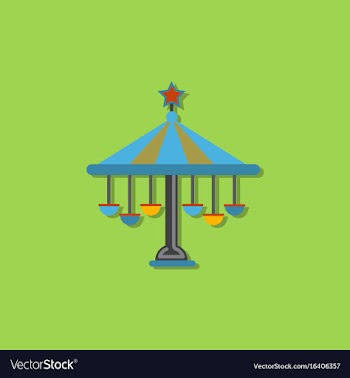Amusement park circus attraction in sticker style vector image