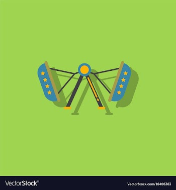 Amusement park circus attraction in sticker style vector image