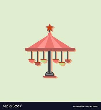Amusement park circus attraction in sticker style vector image
