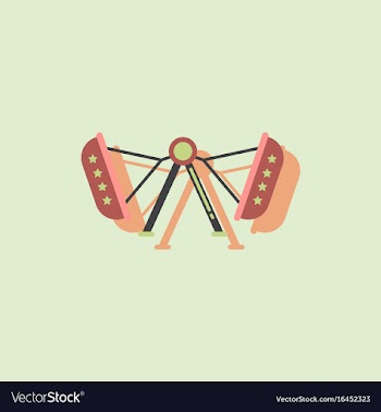 Amusement park circus attraction in sticker style vector image
