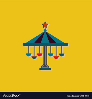 Amusement park circus attraction in sticker style vector image
