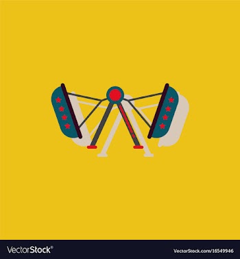 Amusement park circus attraction in sticker style vector image