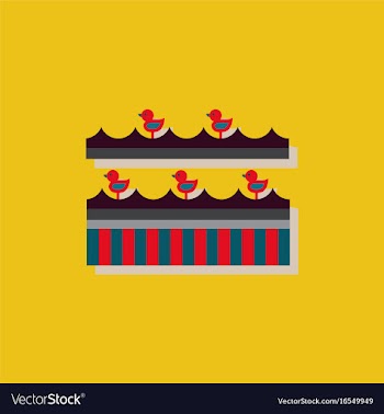 Amusement park circus attraction in sticker style vector image
