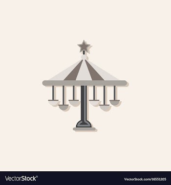 Amusement park circus attraction in sticker style vector image