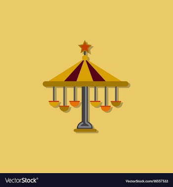 Amusement park circus attraction in sticker style vector image