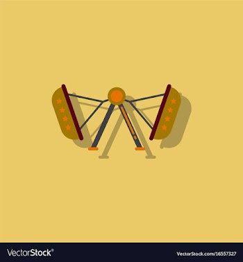 Amusement park circus attraction in sticker style vector image