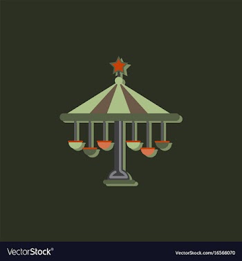 Amusement park circus attraction in sticker style vector image