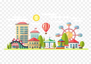 Amusement park Ferris wheel - Flat icon,Flag Icon,Sketch,character,design 