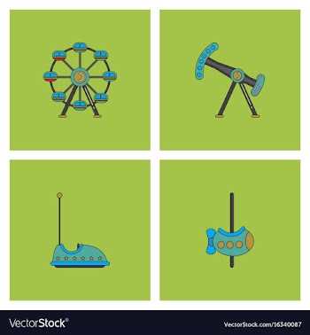 Amusement park icons vector image