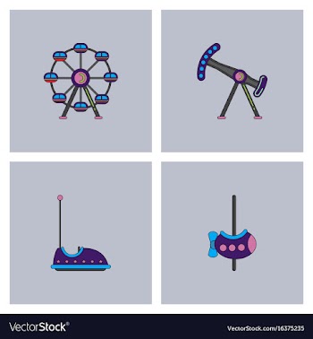 Amusement park icons vector image
