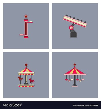 Amusement park icons vector image