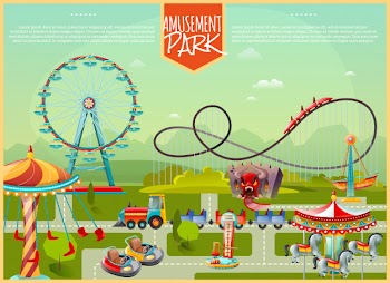 Amusement park vector illustration