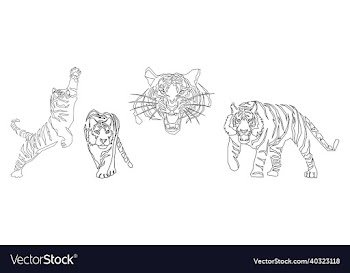 an aggressive tiger set new year christmas 2022