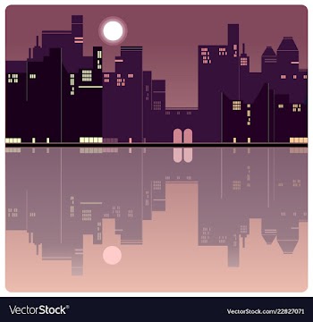 An american evening city background vector image