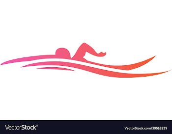 an athelete swimmer swimming on the water logo