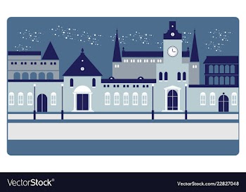 An european winter night city vector image