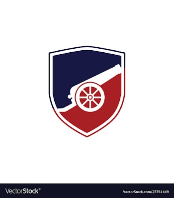 An icon about cannon with shield logo design vector image