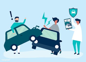 An insurance agent resolving a car accident | Free stock vector - 478782