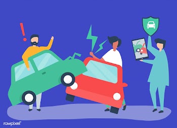 An insurance agent resolving a car accident | Free stock vector - 478817