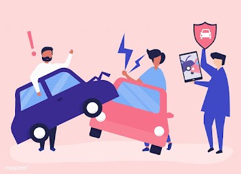 An insurance agent resolving a car accident | Free stock vector - 479224