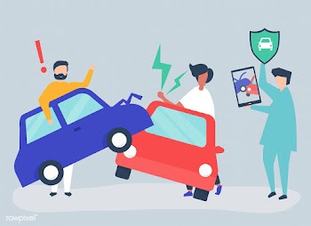 An insurance agent resolving a car accident | Free stock vector - 479260