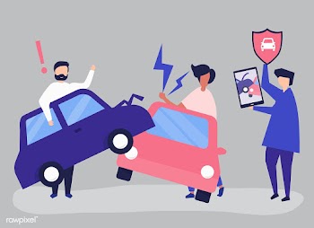 An insurance agent resolving a car accident | Free stock vector - 480298