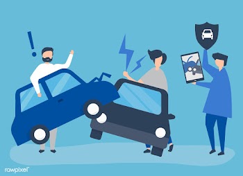 An insurance agent resolving a car accident | Free stock vector - 480316