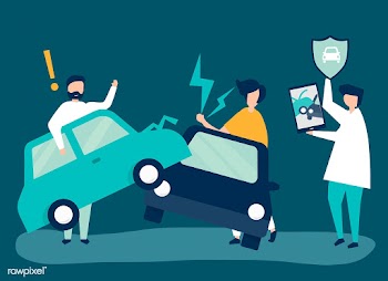 An insurance agent resolving a car accident | Free stock vector - 480340