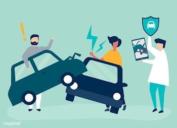 An insurance agent resolving a car accident | Free stock vector - 480359