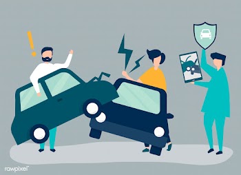 An insurance agent resolving a car accident | Free stock vector - 480360
