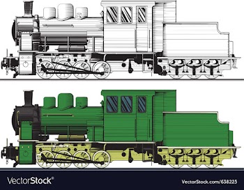  					An old locomotive vector image														