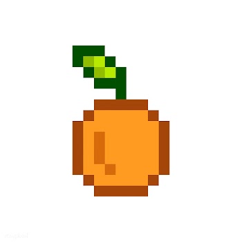 An orange pixelated fruit graphic | Free stock vector - 424980