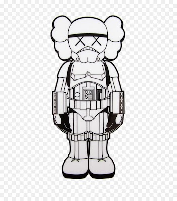 Anakin Skywalker Boba Fett Stormtrooper Sticker Decal - Black and white robot 