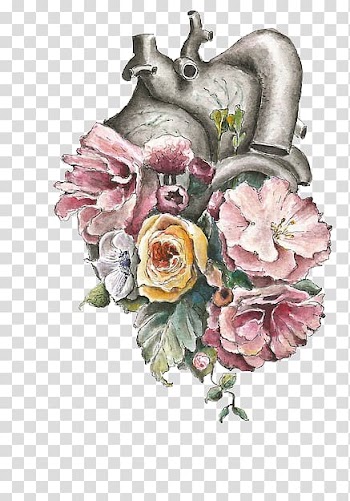 Anatomy of the Heart Flower Lungs and Heart, flower transparent background PNG clipart