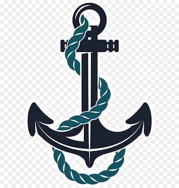 Anchor Clip art - Hand painted black anchor rope 
