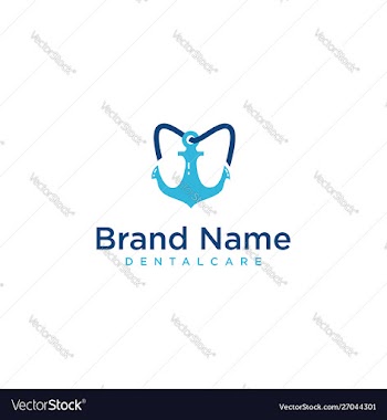 Anchor dental logo icon design template vector image