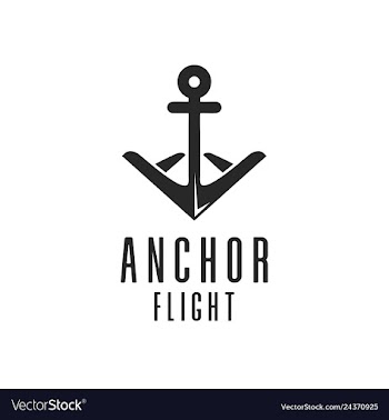 Anchor flight logo design vector image