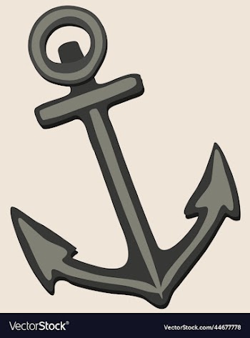 anchor isolated on light beige
