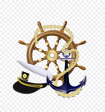 Anchor Sailor Ships wheel Logo - Rudder and anchor hat 