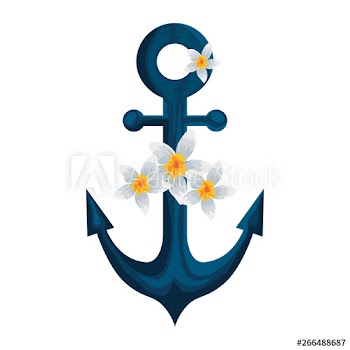 anchor ship with beautiful flowers