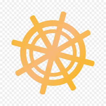 Anchor, Ships Wheel, Boat, Yellow, Circle PNG