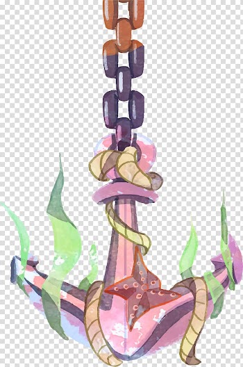 Anchor Watercolor painting Illustration, Covered with plants anchors transparent background PNG clipart