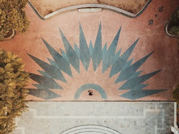 Ancient Art Design On Concrete Flooring